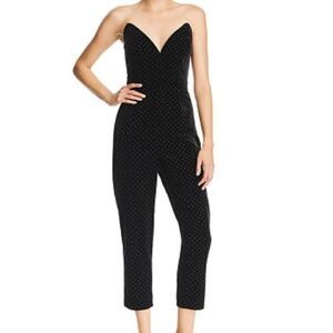 Sz P Small Amanda Uprichard black and gold stud velvet jumpsuit